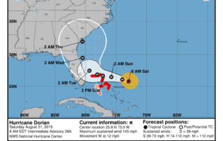 Saturday Morning update Hurricane Dorian August 31, 2019
