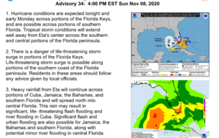 Tropical Storm Eta Update, November 8, 2020