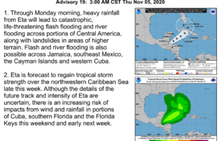 Tropical Storm Eta Update - November 5, 2020