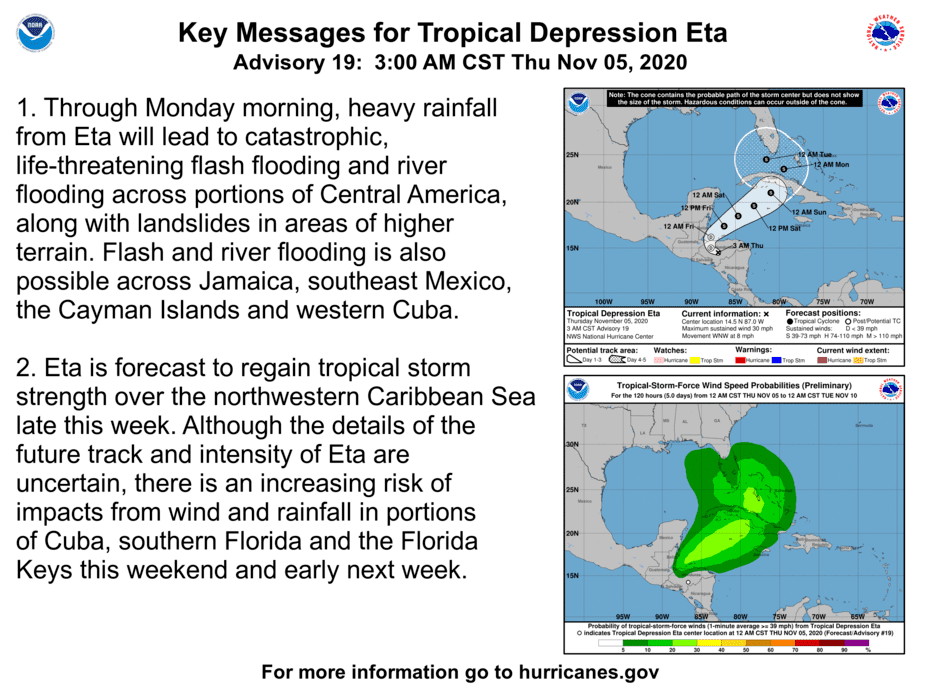 Tropical Storm Eta Update - November 5, 2020