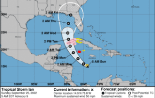 Tropical Storm Ian September 25th 9:00 AM Update