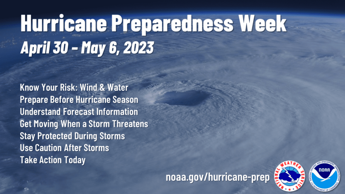 Hurricane Preparedness Week April 30 - May 6, 2023