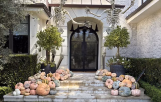 Beautiful South Florida home with fall decorations representing seasonal home management for snowbirds